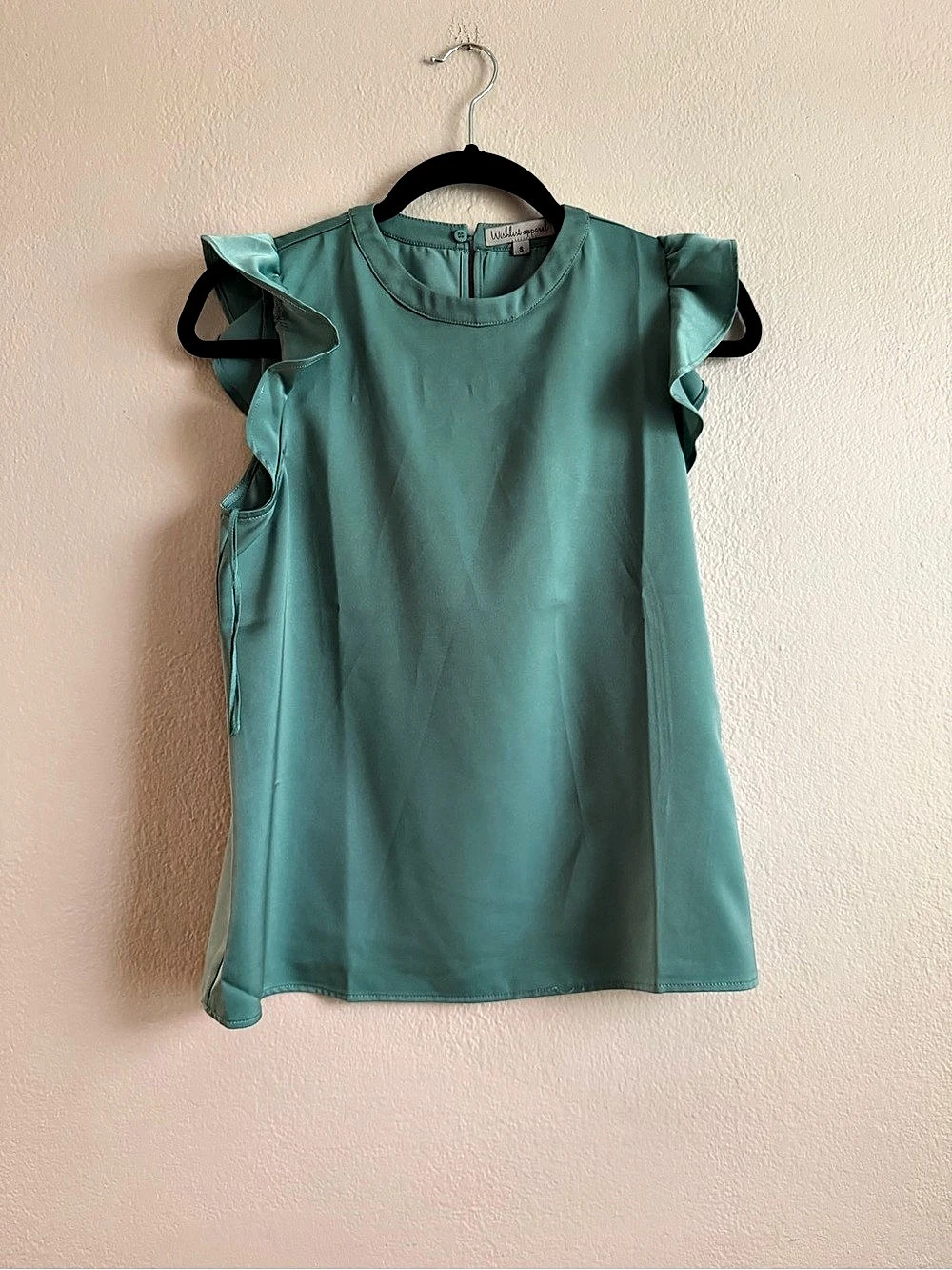 Wishlist Apparel Ruffle Sleeve Blouse in Green Size Small